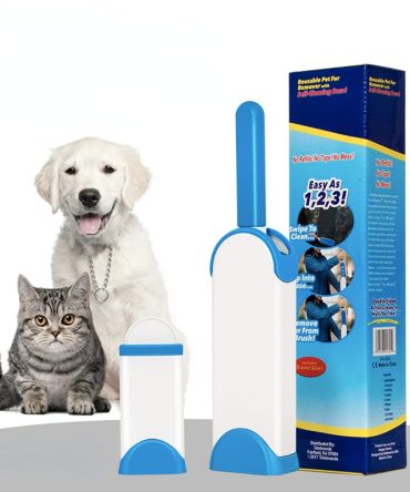 Pet Hair Remover for Couch Furniture Clothing Car Seat Carpet Pet Bed Fur Lint Brush Fur Remover Fur Lint Removal Dog Hair Remover Cat Hair Remover Double-Sided Brush Self-Cleaning Base 2-piece set