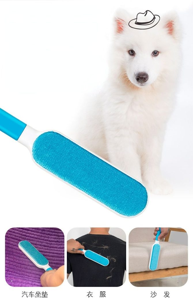 Pet Hair Remover for Couch Furniture Clothing Car Seat Carpet Pet Bed Fur Lint Brush Fur Remover Fur Lint Removal Dog Hair Remover Cat Hair Remover Double-Sided Brush Self-Cleaning Base 2-piece set - Image 6