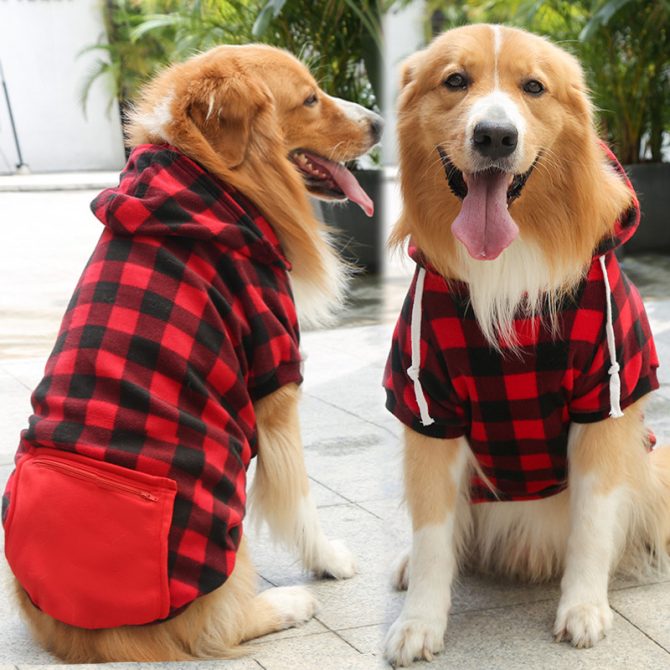 Plaid Dog Hoodie Pet Clothes Sweaters with Hat and Pocket Christmas Classic Plaid Small Medium Dogs Dog Costumes - Image 59