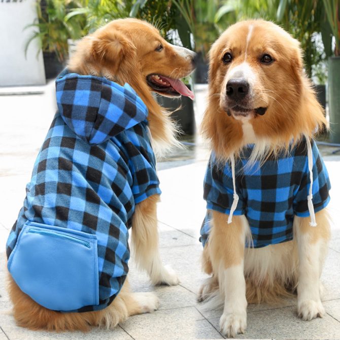 Plaid Dog Hoodie Pet Clothes Sweaters with Hat and Pocket Christmas Classic Plaid Small Medium Dogs Dog Costumes - Image 57