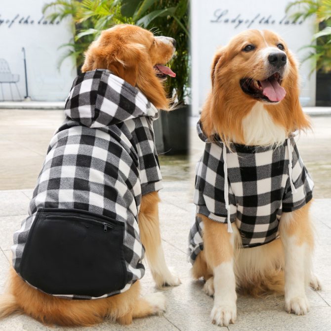 Plaid Dog Hoodie Pet Clothes Sweaters with Hat and Pocket Christmas Classic Plaid Small Medium Dogs Dog Costumes - Image 49