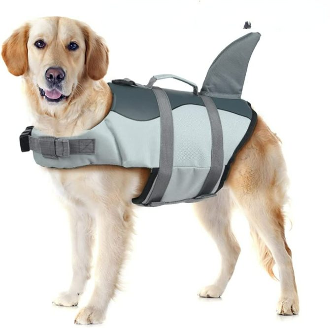 Dog Life Jacket Shark; Dog Lifesaver Vests with Rescue Handle for Small Medium and Large Dogs; Pet Safety Swimsuit Preserver for Swimming Pool Beach Boating - Image 68