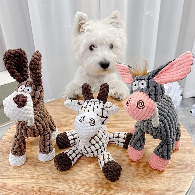 Dog Squeaks Toys; Plush Chewing Toys; Puppy Chewing Toys; Cute Animal Shaped Toys For Dogs - Image 3