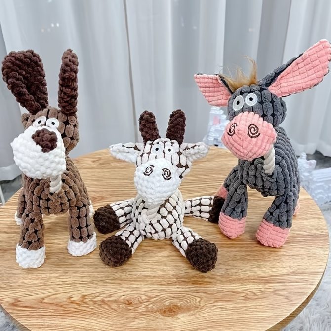 Dog Squeaks Toys; Plush Chewing Toys; Puppy Chewing Toys; Cute Animal Shaped Toys For Dogs - Image 7