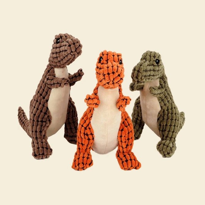 1 Random Color Stuffed Dinosaur Dog Sounding Toy; Dog Training Toy; dog chew toy - Image 18