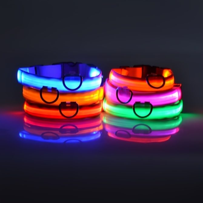 Glow-In-The-Dark Pet Collar For Dog & Cat; LED Dog Collar For Night Walking; USB charging - Image 169