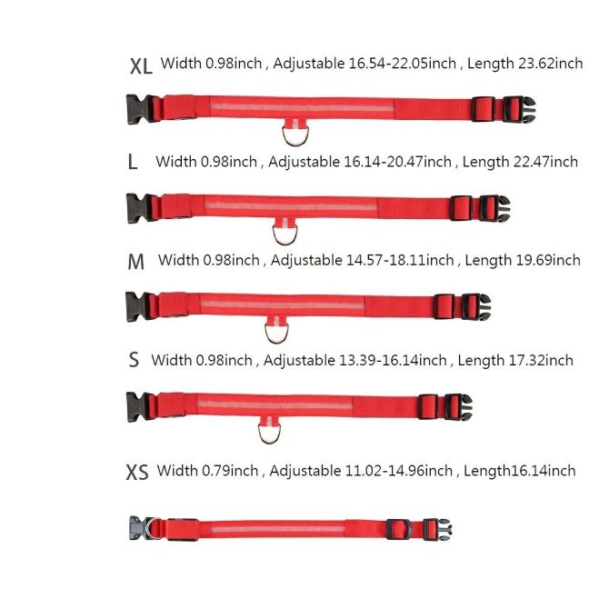 Glow-In-The-Dark Pet Collar For Dog & Cat; LED Dog Collar For Night Walking; USB charging - Image 171