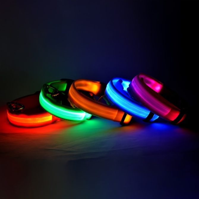 Glow-In-The-Dark Pet Collar For Dog & Cat; LED Dog Collar For Night Walking; USB charging - Image 173