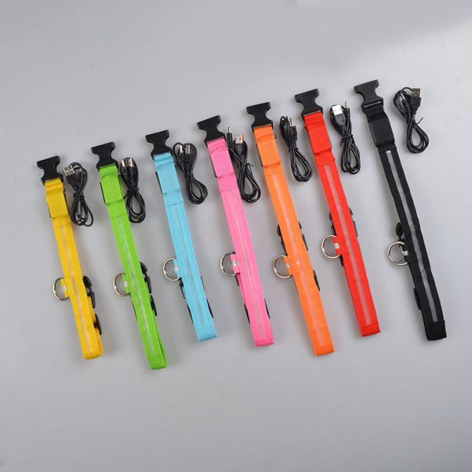 Glow-In-The-Dark Pet Collar For Dog & Cat; LED Dog Collar For Night Walking; USB charging - Image 174