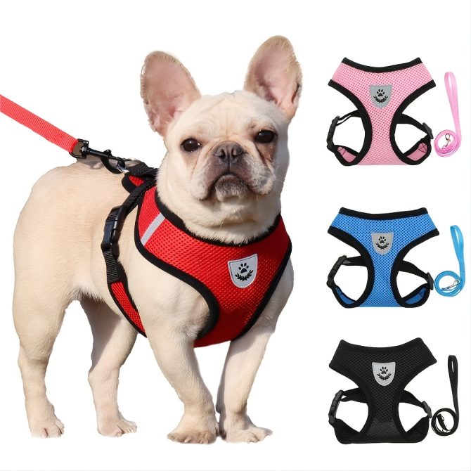 Reflective Pet Harness And Leash Set For Dog & Cat; Adjustable No Pull Dog Harness With Soft Mesh - Image 87