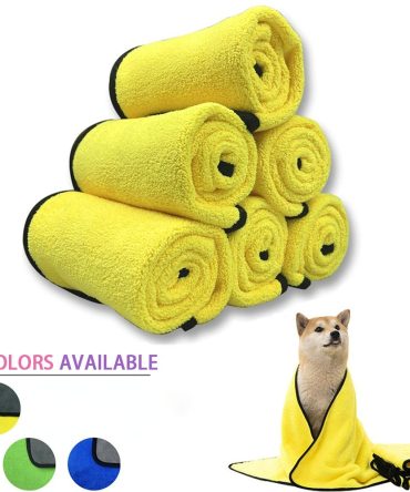 Quick-drying Pet Dog And Cat Towels; Soft Fiber Towels Water-absorbent Bath Towel Cleaning Pet Towel