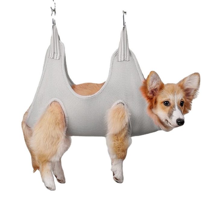 Pet Dog Grooming Hammock Harness For Cat Dog Hammock Restraint Bag Grey - Image 8