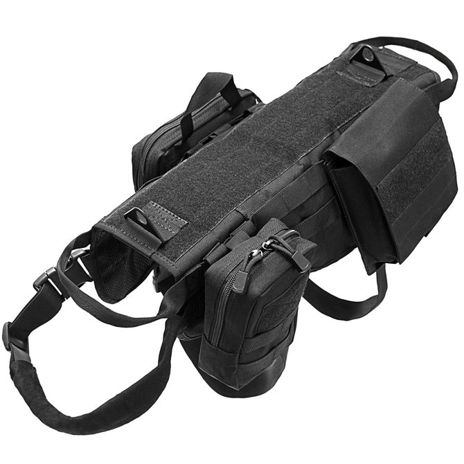 Tactical Dog Harness With Pouches; Adjustable Harness With 3 Detachable Pockets - Image 69