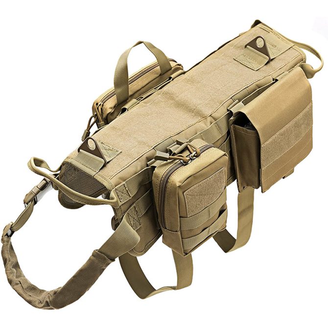 Tactical Dog Harness With Pouches; Adjustable Harness With 3 Detachable Pockets - Image 11