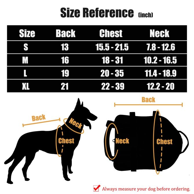 Tactical Dog Harness With Pouches; Adjustable Harness With 3 Detachable Pockets - Image 24