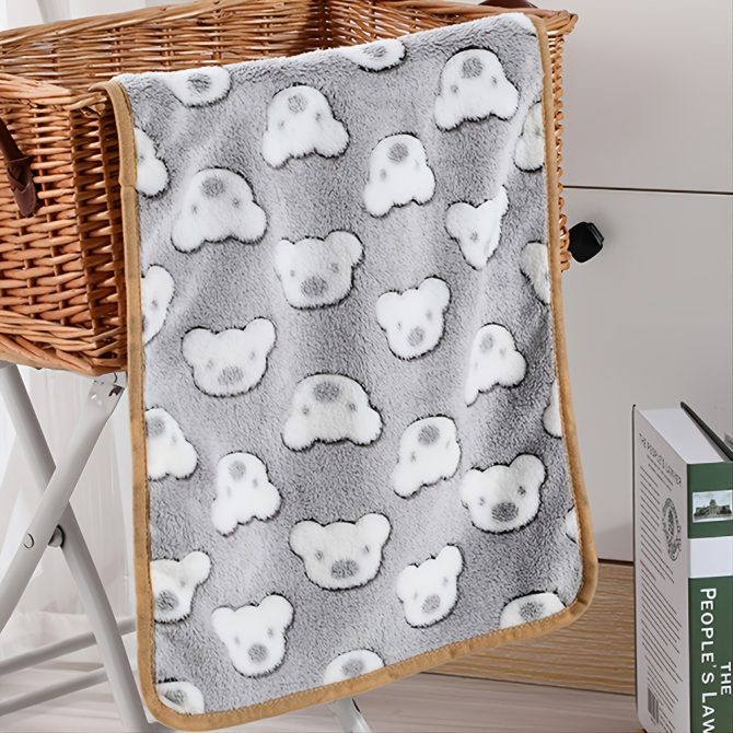 Warming Pet Pad Cartoon Paw Print Cat Warm Bed Plush Sleeping Pad For Small Puppy Dogs Kitten - Image 19