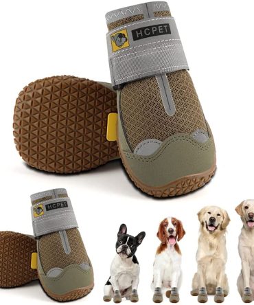 Dog Boots Breathable Dog Shoes for Small Medium Large Dogs; Waterproof Anti-Slip Puppy Booties Paw Protector for Hot Pavement Winter Snow Hiking with Reflective Straps 4PCS