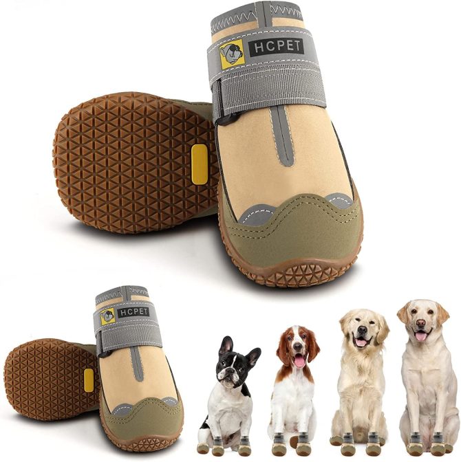 Dog Boots Breathable Dog Shoes for Small Medium Large Dogs; Waterproof Anti-Slip Puppy Booties Paw Protector for Hot Pavement Winter Snow Hiking with Reflective Straps 4PCS - Image 205