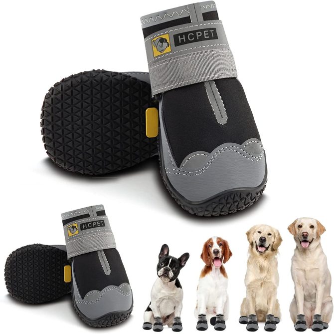 Dog Boots Breathable Dog Shoes for Small Medium Large Dogs; Waterproof Anti-Slip Puppy Booties Paw Protector for Hot Pavement Winter Snow Hiking with Reflective Straps 4PCS - Image 198