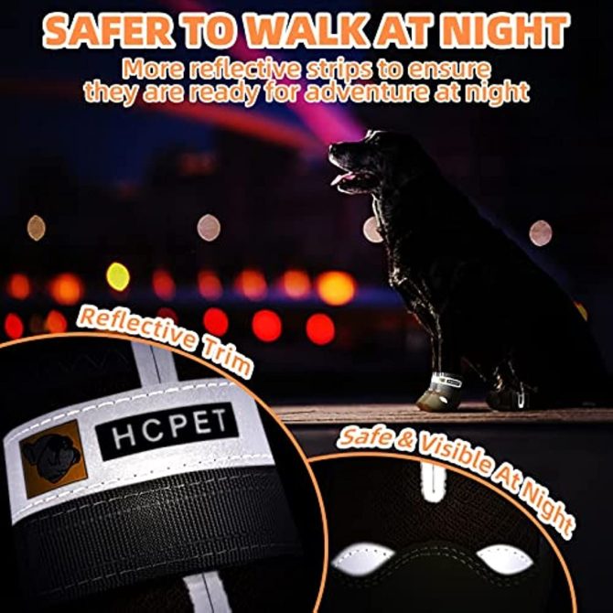 Dog Boots Breathable Dog Shoes for Small Medium Large Dogs; Waterproof Anti-Slip Puppy Booties Paw Protector for Hot Pavement Winter Snow Hiking with Reflective Straps 4PCS - Image 168