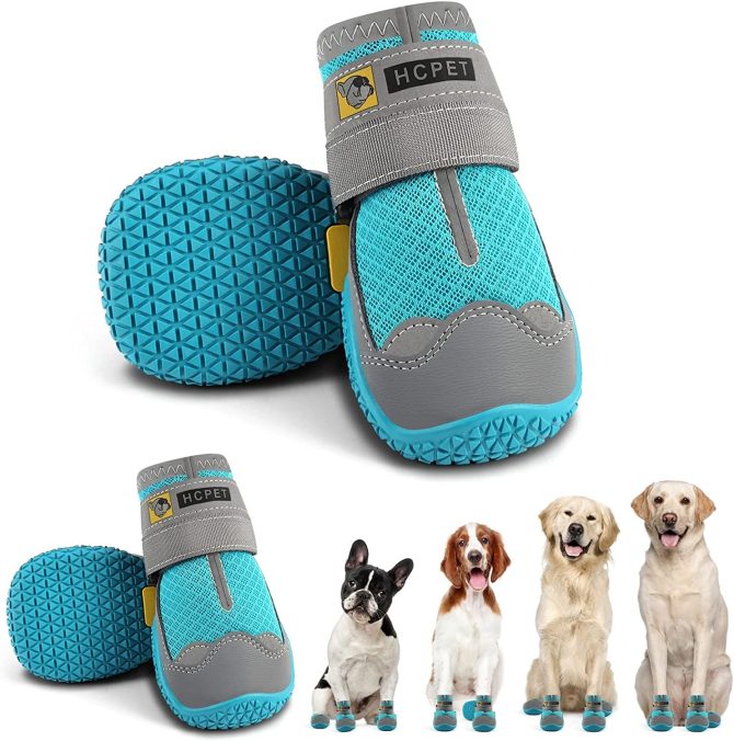 Dog Boots Breathable Dog Shoes for Small Medium Large Dogs; Waterproof Anti-Slip Puppy Booties Paw Protector for Hot Pavement Winter Snow Hiking with Reflective Straps 4PCS - Image 156
