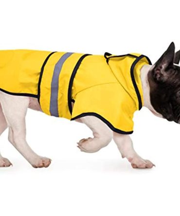 Reflective Dog Raincoat Hooded Slicker Poncho for Small to X-Large Dogs and Puppies; Waterproof Dog Clothing