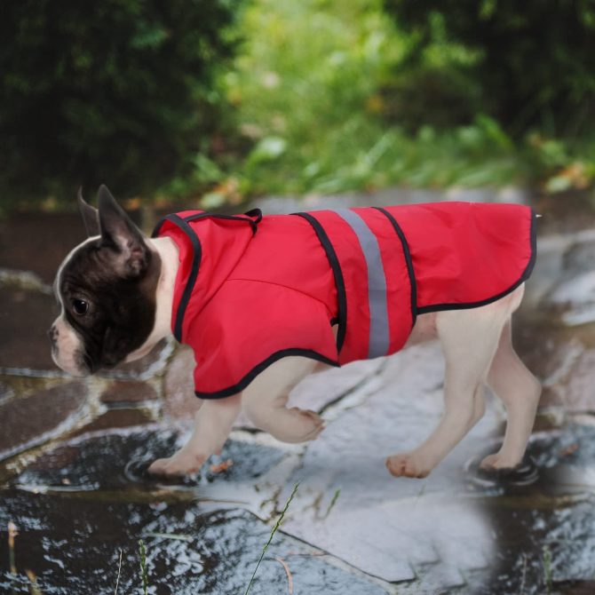 Reflective Dog Raincoat Hooded Slicker Poncho for Small to X-Large Dogs and Puppies; Waterproof Dog Clothing - Image 85