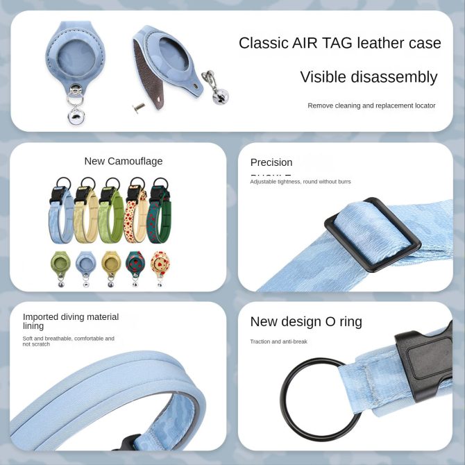 Cross-border new dog collar airtag locator anti-lost pet collar; Pet Collar with AirTag Case Holder - Image 50