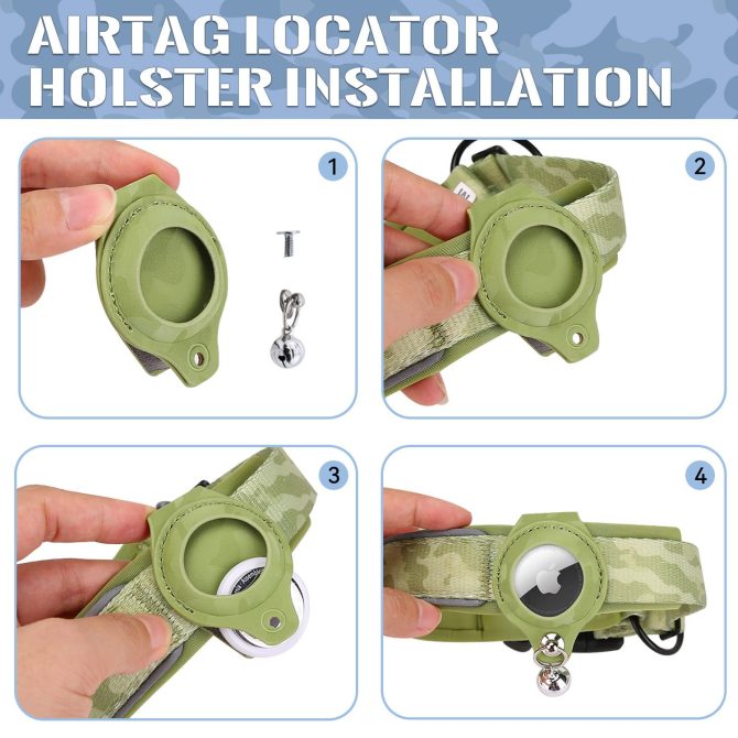 Cross-border new dog collar airtag locator anti-lost pet collar; Pet Collar with AirTag Case Holder - Image 113