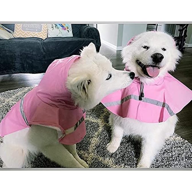 Dog Raincoats for Large Dogs with Reflective Strip Hoodie; Rain Poncho Jacket for Dogs - Image 73