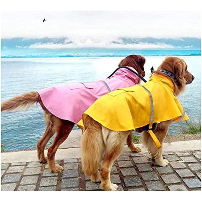 Dog Raincoats for Large Dogs with Reflective Strip Hoodie; Rain Poncho Jacket for Dogs - Image 75