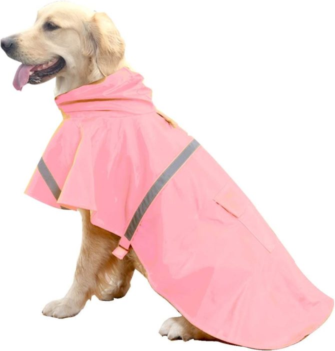 Dog Raincoats for Large Dogs with Reflective Strip Hoodie; Rain Poncho Jacket for Dogs - Image 163