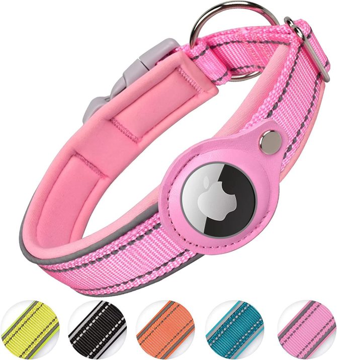 Reflective AirTag Dog Collar; ivienx Apple Air Tag Heavy Duty Dog Collar [Wide] Padded Pet Collar with AirTag Case Holder Accessories for Small Medium Large Dogs - Image 66