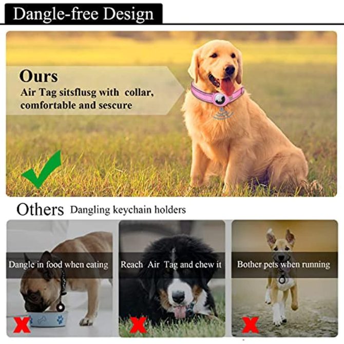 Reflective AirTag Dog Collar; ivienx Apple Air Tag Heavy Duty Dog Collar [Wide] Padded Pet Collar with AirTag Case Holder Accessories for Small Medium Large Dogs - Image 96
