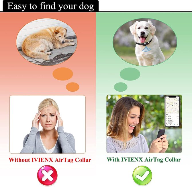 Reflective AirTag Dog Collar; ivienx Apple Air Tag Heavy Duty Dog Collar [Wide] Padded Pet Collar with AirTag Case Holder Accessories for Small Medium Large Dogs - Image 99