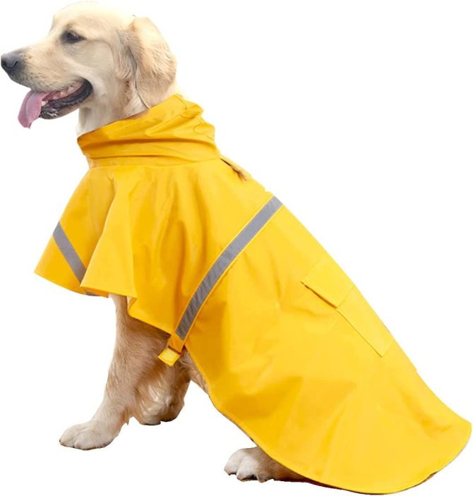 Dog Raincoats for Large Dogs with Reflective Strip Hoodie; Rain Poncho Jacket for Dogs - Image 170