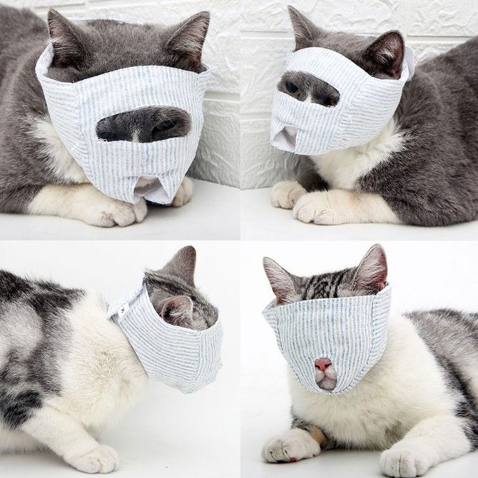 Breathable Cat Muzzle Anti Bite Kitten Muzzles Mask Cats Bathing Grooming Bag Pet Supplies - Image 2