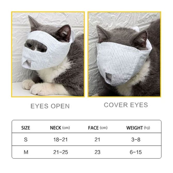 Breathable Cat Muzzle Anti Bite Kitten Muzzles Mask Cats Bathing Grooming Bag Pet Supplies - Image 5