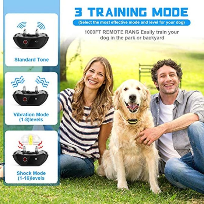 Dog Training Collar; Shock Collar for Dogs with Remote; Rechargeable Dog Shock Collar; 3 Modes Beep Vibration and Shock Waterproof Bark Collar for Small; Medium; Large Dogs - Image 10