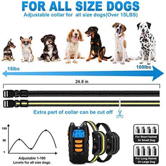 Dog Training Collar; Shock Collar for Dogs with Remote; Rechargeable Dog Shock Collar; 3 Modes Beep Vibration and Shock Waterproof Bark Collar for Small; Medium; Large Dogs - Image 13