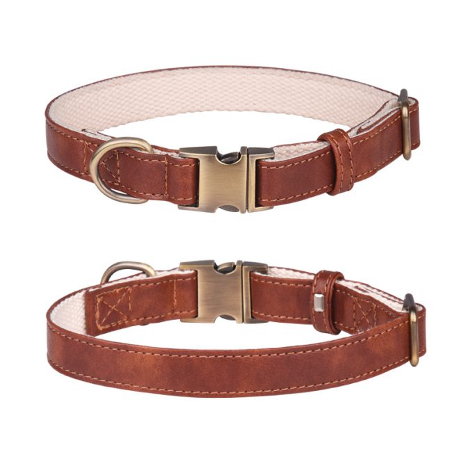 Leather dog collar; Leather Dog Collar Soft Padded Breathable Adjustable Tactical Pet Collar with Durable Metal Buckle for Small Medium Large Dogs - Image 14