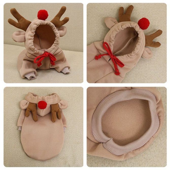 Chrimas Dog Winter Warm Clothing Cute Plush Coat Hoodies Pet Costume Jacket For Puppy Cat French Bulldog Chihuahua Small Dog Clothing - Image 19