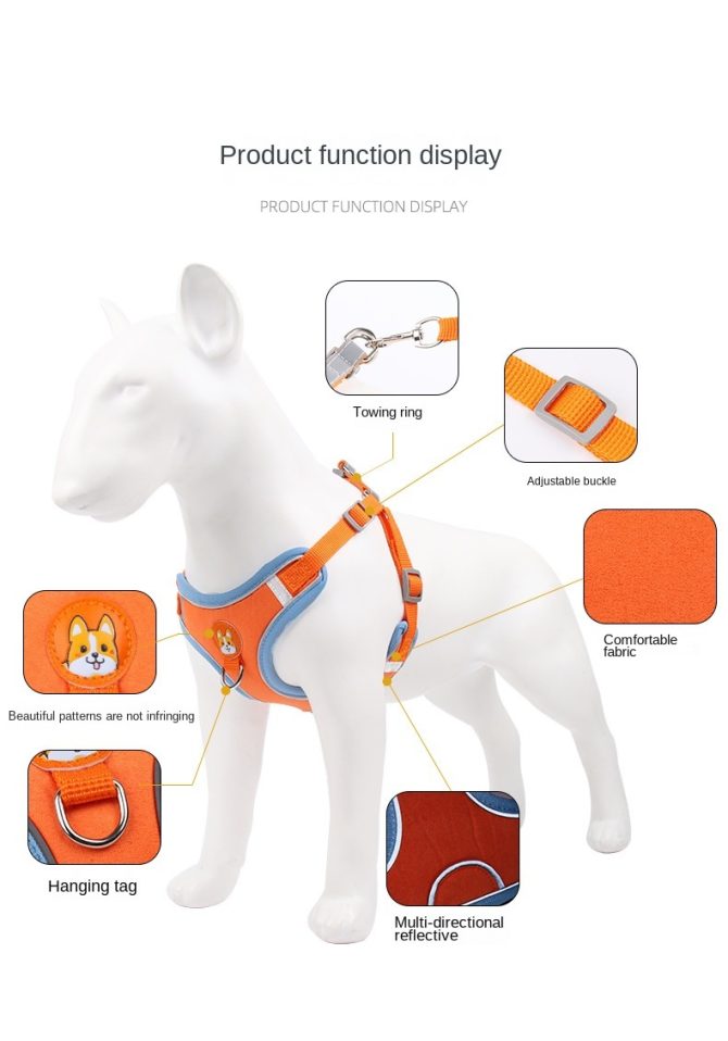 dog Harnesses and dog leash set; Pet Chest Strap Vest Dog Strap Small Dog Rope Wholesale Reflective Dog Towing Rope - Image 9