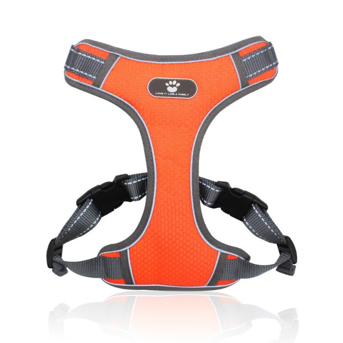dog Harnesses; Pet Traction Rope Mesh Breathable Big Dog Chest Strap Vest Reflective Dog Rope Spot Wholesale - Image 2