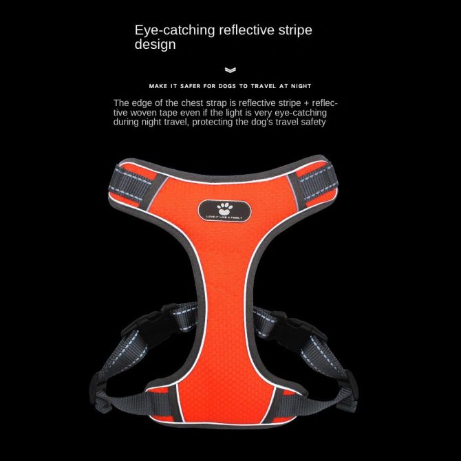 dog Harnesses; Pet Traction Rope Mesh Breathable Big Dog Chest Strap Vest Reflective Dog Rope Spot Wholesale - Image 6