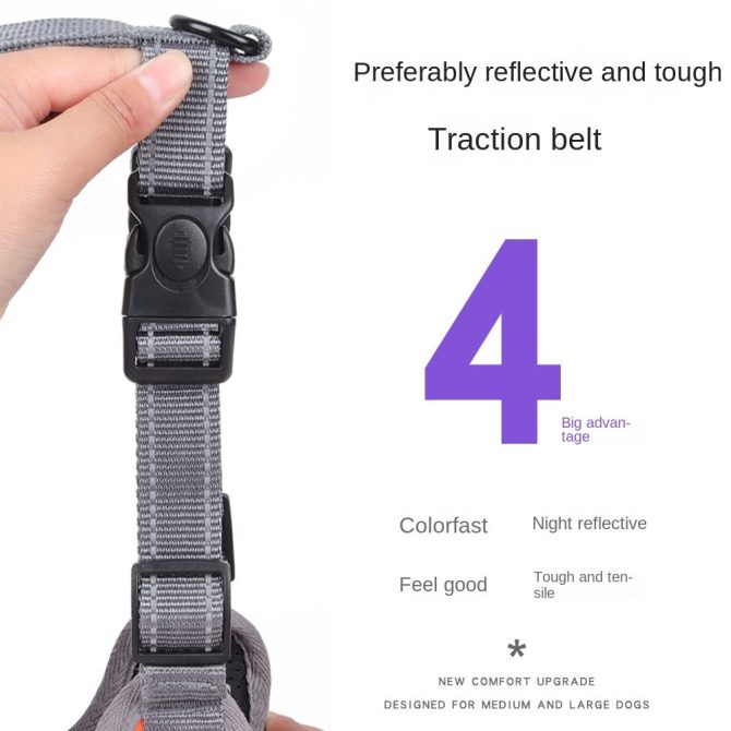 dog Harnesses; Pet Traction Rope Mesh Breathable Big Dog Chest Strap Vest Reflective Dog Rope Spot Wholesale - Image 8