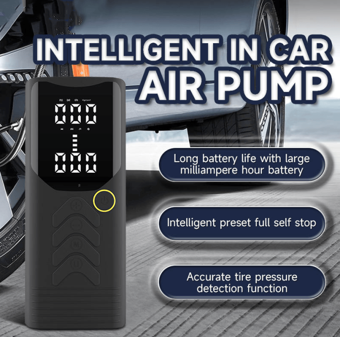 PSP0085 Handheld car tire inflation pump 22 cylinder rapid air compressor 150PSI bicycle tire inflation machine, intelligent display screen, 12V automobile tire air pump - Image 2