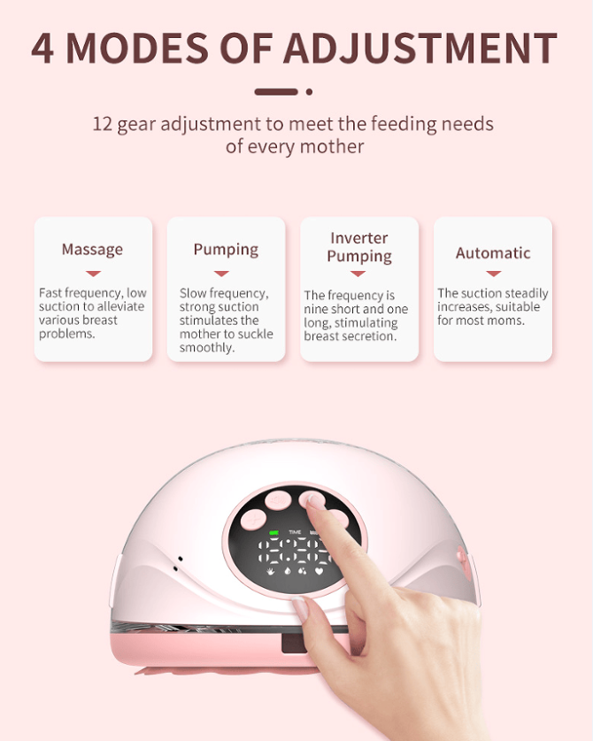 PSMY382 wearable electric breast pump 150min ultra-thin breast pump without PVC massage / breast pump / inverter / automatic 12 functions 320mmHg without BPA, - Image 16