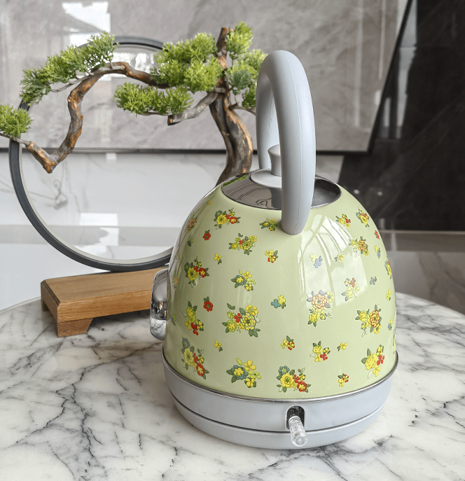 PS3018N2T    1850W Electric kettle, instrument thermometer kettle, flower watermark painted kettle quick boiling water heater SUS304 LED lamp capacity 1.8L wide outlet design - Image 8