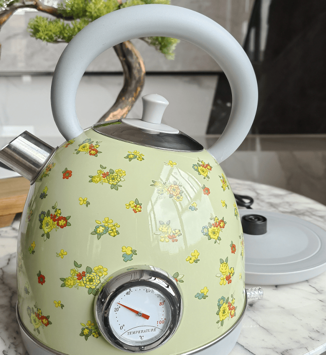 PS3018N2T    1850W Electric kettle, instrument thermometer kettle, flower watermark painted kettle quick boiling water heater SUS304 LED lamp capacity 1.8L wide outlet design - Image 9